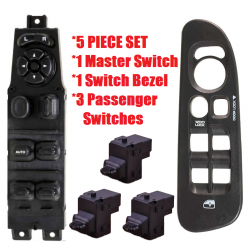 5 Piece Window Switch Set and Black Bezel for 2002-2009 Dodge Ram